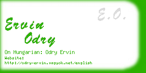 ervin odry business card